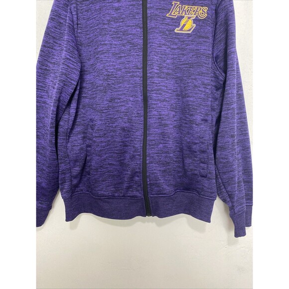 NBA LA Lakers Sweater Mens Size L Purple Logo Graphic Fleece Jacket Full Zip - Picture 3 of 16